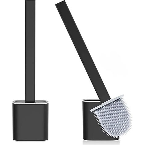 Toilet Brush Toilet Brush, Silicone Toilet Brush Quick Dry Antibacterial Silicone Toilet Brush, Long Handle Toilet Brush