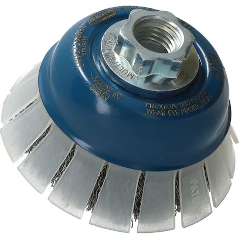 Brosse meuleuse M14 avec protection Coupe Ø 75 fil Acier Ondulé Décapage Moyen (1/5)