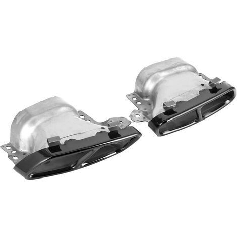 Stainless Steel Quad Exhaust Tips for Mercedes AMG A45 W176 CLA45 C117 2013-2018 (Chrome Black)
