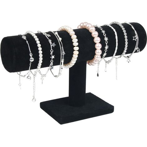 Porta bracciali, espositore per bracciali in velluto, porta gioielli, 23,5 x 14 x 5 cm, porta bracciali, gioielli, orologi e collane per riporre e organizzare (1/5)