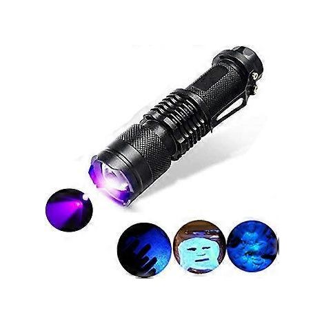 UV-Taschenlampe, 300LM-Modus, zoombarer Ultraviolettmodus von 395 nm bis 395 nm zur Erkennung von Hundeflecken, Überprüfung von Pässen, Geld, Kosmetika usw.