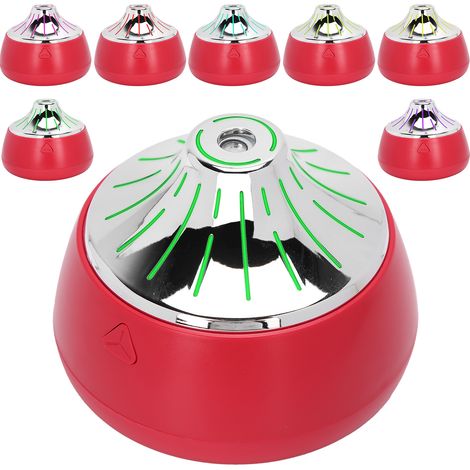 Humidificateur d'air 200ml USB rechargeable, diffuseur d'arômes de bureau, mini brumisateur lumineux rouge et argent (1/5)
