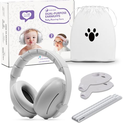 Geräuschunterdrückende Baby-Kopfhörer, komfortable und verstellbare 2-in-1-Kopfhörer für Kinder mit Geräuschunterdrückung, Gehörschutz für Babys bis 48 Monate, zum Schlafen, Reisen, Feuerwerk und Konz (1/5)