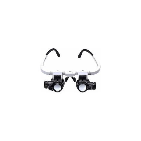 Loupe binoculaire 8X15X23X avec 2 lumières LED – Lentilles acryliques pour horloger, lecture, bijoutier, couture – Matériau ABS