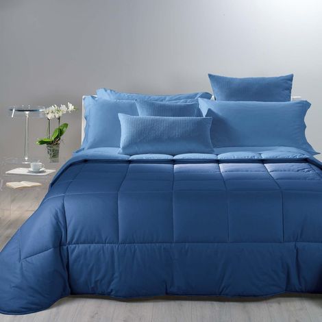 Caleffi 45173 Cotone Bicolor Trapunta per Singolo Letto, Blu (9124) (1/3)