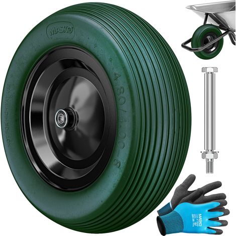 MASKO® Brouette 100L jusqu'à 250kg, pneus air jante acier - Noir (1/5)