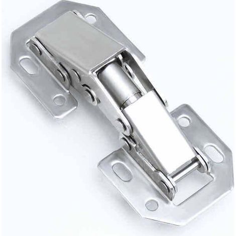 Set di 8 cerniere invisibili in acciaio inox per ante di mobili, 105 x 44 mm, ad angolo di 90 gradi.