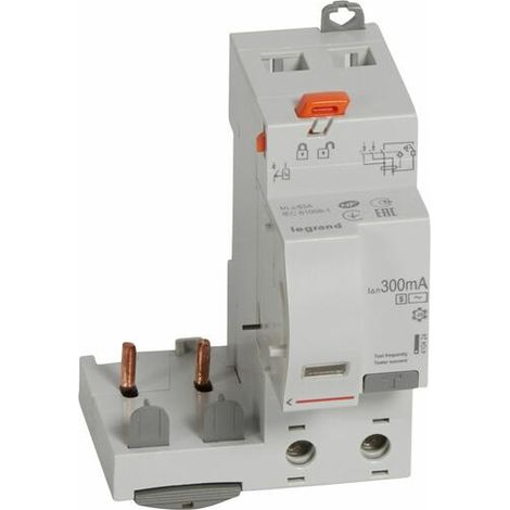 Bloc différentiel adaptable à vis pour DX³ 1 module par pôle - 2P 230V - 63A - typeAC 300mA sélectif - LEGRAND
