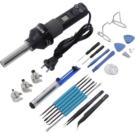 Pistolet à air chaud portable avec écran LCD, réglable, pour soudage et dessoudage, prise UE 220 V