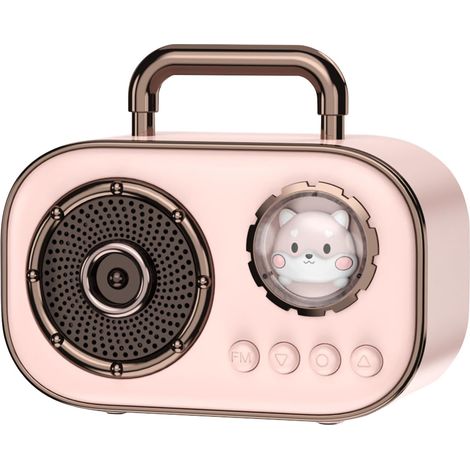 Enceinte Bluetooth sans fil, mini enceinte portable mignonne, son puissant, 4 h d'autonomie, micro, carte TF/SD, entrée auxiliaire, étanche, compatible iOS et Android, idées cadeaux pour la maison et (1/5)