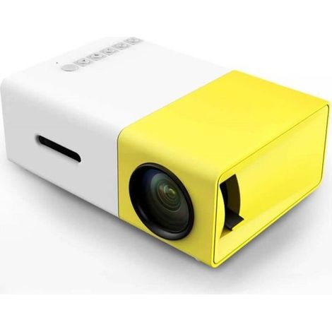 Filiyano – Projecteur portable LED YG300 original 500 lm, audio 3,5 mm, résolution 320 x 240 pixels, HDMI, USB, mini projecteur YG-300, lecteur (1/3)