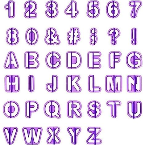 40pcs Emporte Pièce Lettres Alphabet Nombre Découpoirs pour Décoration Pâte à Sucre, Biscuit, Gâteau (1/4)