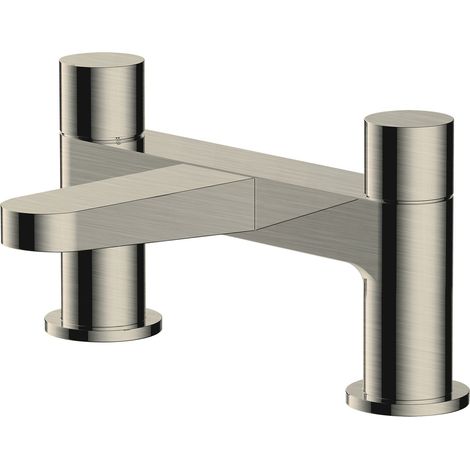 RAK Petit Round Brushed Nickel Deck Mounted Bath Filler Tap - RAKPER3004N