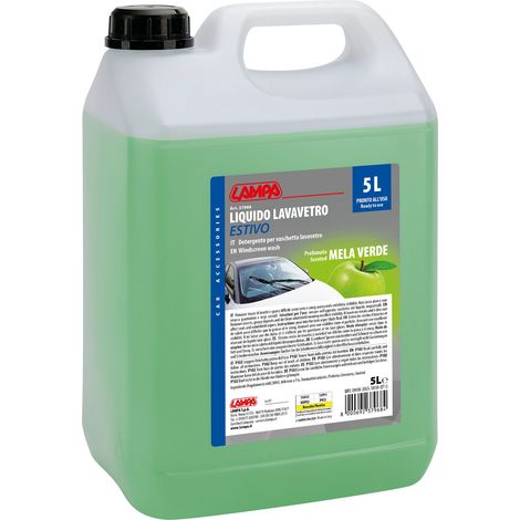 Liquido lavavetro estivo profumato, pronto all'uso - Mela Verde - 5000 ml