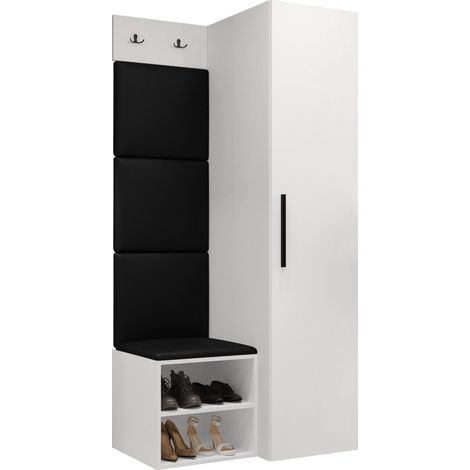 Conjunto para recibidor Nitos III, Soft 011, 191x82x50cm, Aglomerado laminado, Cuero ecológico, Colocada, Montada en la pared