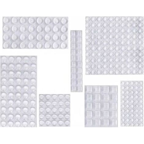 Patin Silicone, Anti-Bruit Butées Patins de Protection Caoutchouc Auto-Adhésif Tampon Transparent Pieds Antidérapant pour Porte Placard, Cuisine, Salle de Bain, Bureau 7 Tailles (1/5)