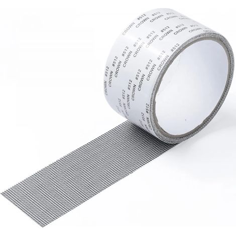 Kit de réparation de fenêtre, kit de réparation de moustiquaire de 5 mètres x 5 cm, réparation de trous dans les moustiquaires de fenêtres et de portes (1/5)