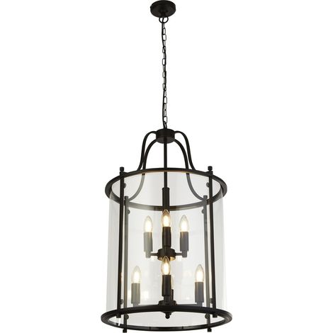 Searchlight Lantern Grande , 8 Lumière Noir, Verre Transparent (1/5)