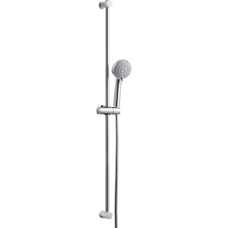 Duschset mit 10cm Duschkopf, 3 Strahlarten, 100cm Duschstange, Chrom (1/5)