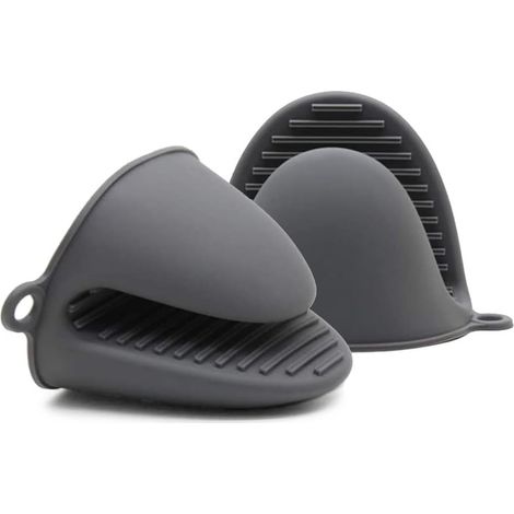 Gants de cuisine en silicone antidérapants gris