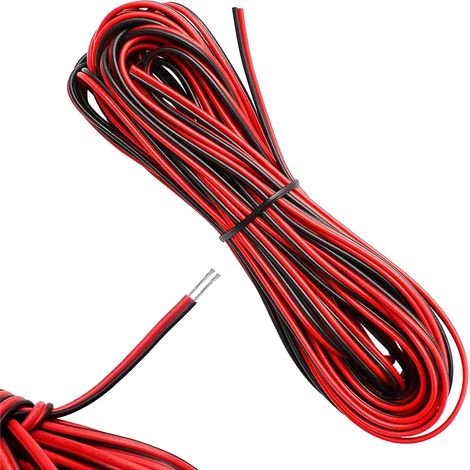 Câble 12V 22AWG 10M Câble Fil Electrique 12V de Haut-Parleur Mètres Fils électrique, Cables Haut Parleur, Fil de Cuivre Étain Souple et Durable, Flexible pour Câblage Électrique et Projets DIY (1/5)