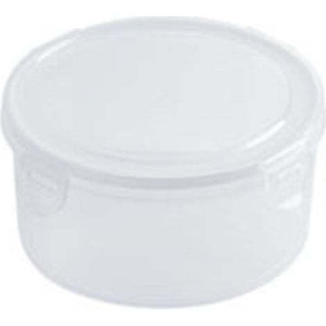 Transparente Kühlschrank-Aufbewahrungsbox, 2er-Set, großes Fassungsvermögen, rund, luftdicht, mit Deckel, für Gemüse, Obst und Fleisch. (1/5)