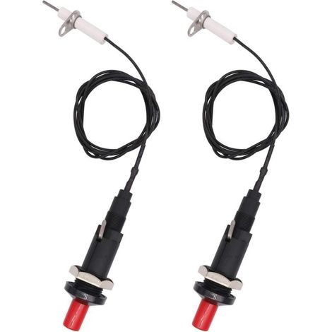 Set aus 2 Küchenfeuerzeugen mit sternförmigem Druckknopf, Piezo-Zündung, 200-Grad-Heizelement und 1 Meter Kabellänge. (1/4)