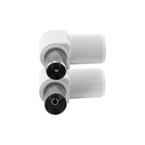 Conector Acodado Blanco HQ ABS-Metal - Macho, SURMEDIA (1/4)