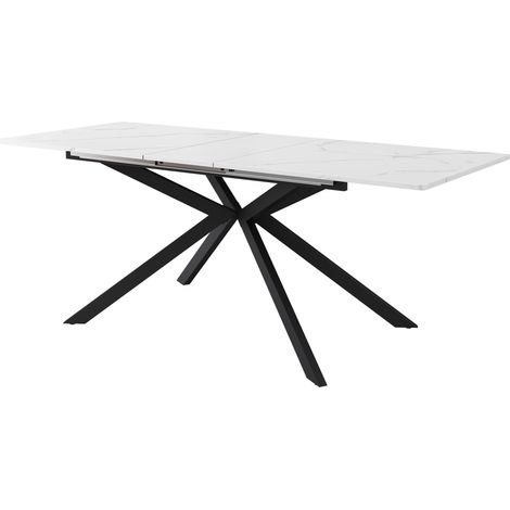 Mesa de comedor extensible rectangular MDF negro y blanco 180 x 70 x 75,5 cm HOMVRA (1/5)