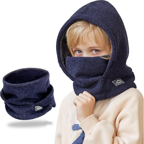 Kinder Sturmhaube mit Fleece Futter, winddicht, 4-10 Jahre, Navy Blau (1/5)