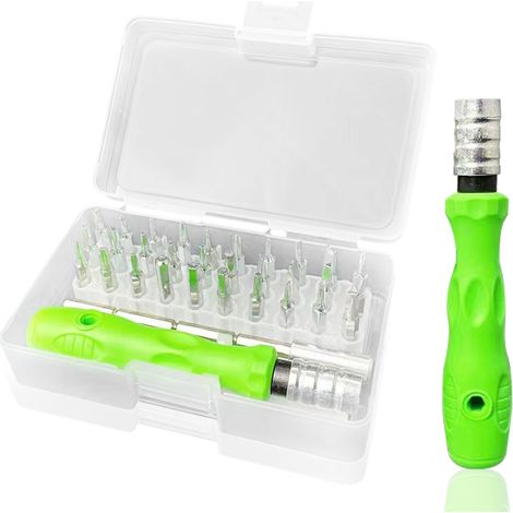 Kit De Tournevis De Précision - 32 En 1 - Manche Magnétique Réglable - Pour Réparation Électronique Téléphone Ordinateur Portable - 30 Embouts Interchangeables (1/5)