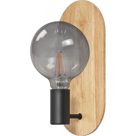 OSRAM Applique murale DECOR Wood Wall, noire, avec culot E27 pour un remplacement facile de la lampe, peut être équipée d'une lampe normale ou intelligente, protection IP20 (1/5)