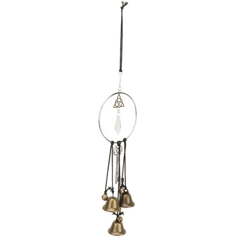 Clochette de sorcière en métal, élégante et raffinée, style antique, pour la maison, le salon ou une porte/un mur. Décoration carillon éolien antique avec clé, idéale pour la décoration de porte ou de (1/5)