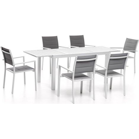 TAVOLO OSTUNI Allungabile in alluminio 200/300x100 cm colore Bianco prolunga