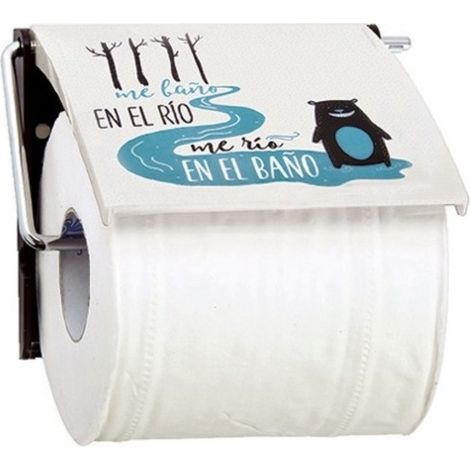 RIO Portarrollos de pared acero cromado y PS azul y blanco MSV (1/3)