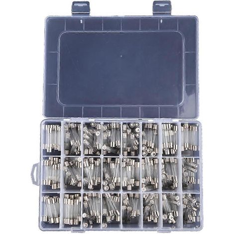 240 pièces Fusible Verre 24 Valeurs 5x20mm 0.1-30A Boîté 10 par Tube Rapide (1/5)