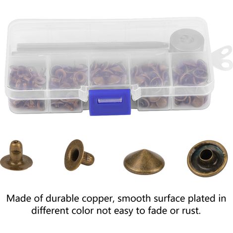 Rivets en Laiton pour Assemblage du Cuir - Kit de Fixation avec Outil à Riveter (2) (1/5)