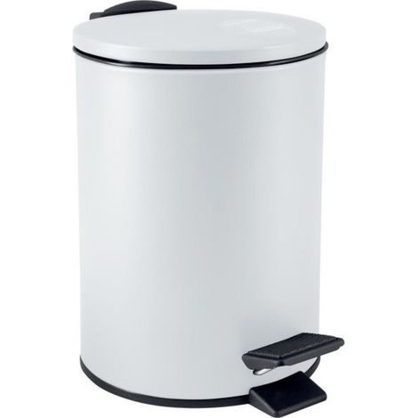 Spirella - Cestino a Pedale Adelar - Acciaio Opaco - Meccanismo Slow Close Silenzioso - Rivestimento Anti-Tracce - Design Moderno ed Elegante - Bianco Opaco - 3L (1/2)