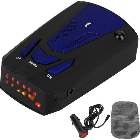 16 frequency bands, 360-degree V7 GPS, car speed, safety, voice alert, laser radar detector (blue) (1/4)