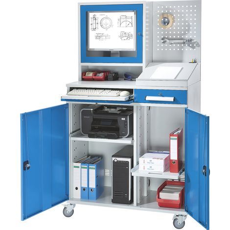 eurokraft pro, Poste informatique en tôle d'acier, h x l 1770 x (1/5)