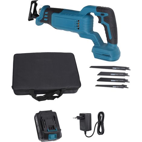 Cordless Reciprocating Saw High Power Variable Speed Handheld Brushless Reciprocating Saw with 4000mAh Battery for Cut Wood Metal Plastic EU Plug 100‑240V (1/5)