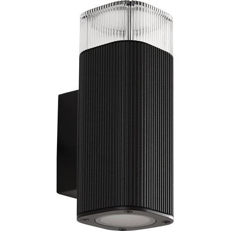 Lindby Lámpara de pared exterior 'Halvar' en Negro Metal