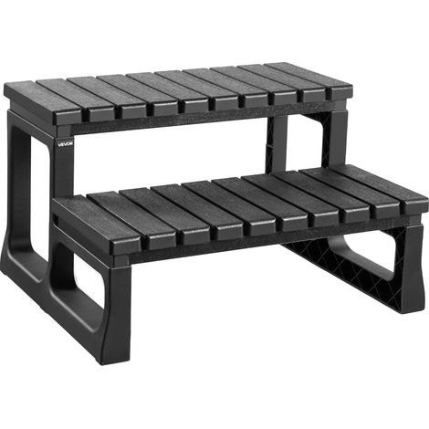 VEVOR Sgabello per spa, scaletta per piscina a 2 gradini, 635 mm, portata 272,2 kg, grigio grafite, 2 gradini da 23,6 pollici (1/2)