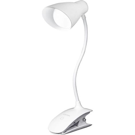 Lampe de lecture rechargeable avec 3 modes de luminosité, commande tactile, température de couleur réglable (5500-6000K), pince pour fixer un livre autour du cou. (1/5)