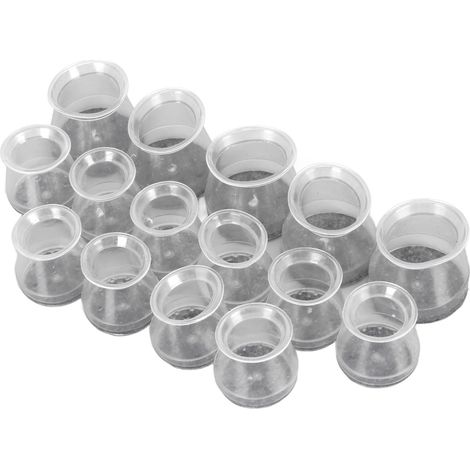 15 coussinets de protection pieds de chaise en silicone feutre antidérapants anti-rayures réducteurs de bruit pour sols, 15 pièces (1/5)