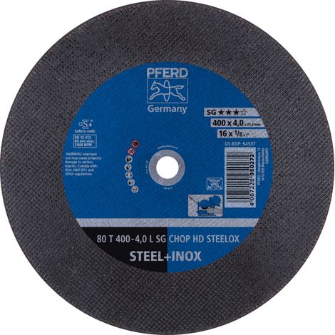 PFERD TOOLS Trennscheibe T 400x4,0x25,4 mm Leistungslinie SG CHOP HD STEELOX für Stahl/Edelstahl 10 Stk (1/4)