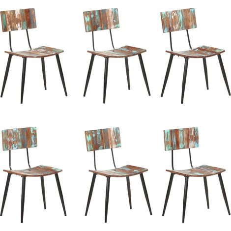Lot de 6 Chaises de salle à manger - Chaises à dîner Bois de récupération solide BV872193 - BonneVie (1/5)