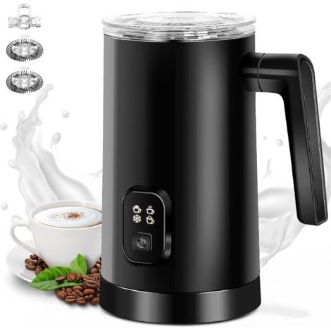 4 en 1 Mousseur à Lait Électrique 350ml Mousseur a Lait,Multifonction Chauffe Lait Chocolatiere,Mousseur de Lait Froide Automatique avec Protection (1/5)