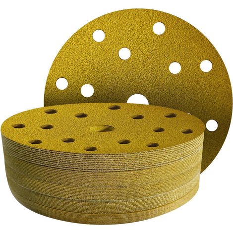 Schleifpapier 150mm Klett, 45 Stück, 15 Loch, Körnung P60 für Exzenterschleifer (1/5)
