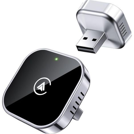 Adaptador inalámbrico 2 en 1 para CarPlay y Android Auto: fácil instalación, conexión instantánea, compatible con más de 1000 vehículos. (1/5)